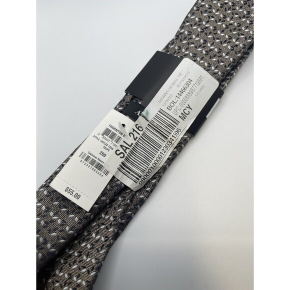 ALFATECH BY ALFANI Stain Resistant Thornton Mini Tie In Taupe New - Picture 6 of 7